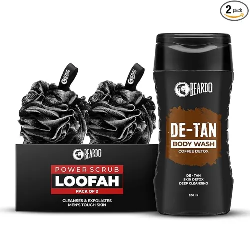 Image of Beardo DeTan Body Wash & Power Scrub Loofah | Deep Cleansing, Tan Removal & Exfoliating Body Wash for Men | Perfect for 