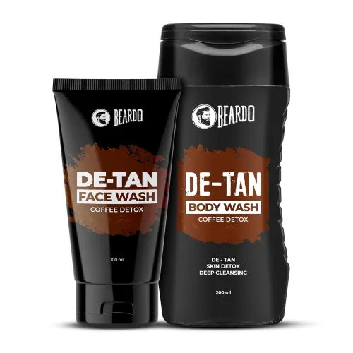 Image of Beardo Detan Combo For Men (Set of 2) | Detan Body Wash & Detan Face Wash with Powerful Coffee Extract for Tan Removal |