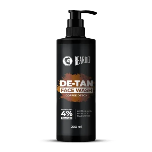 Image of BEARDO DeTan Face Wash for Men, 200ml | Glycolic Acid,Niacinamide & Coffee | 