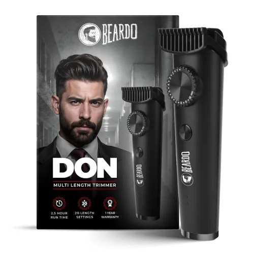 Image of Beardo Don Trimmer for Men 90 min Run Time 20 Length Settings Washable Stainless Steel Blades 