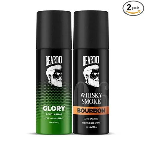 Image of Beardo Glory & Whisky Smoke Bourbon Perfume Body Spray (Set of 2) Get compliments with Long lasting Fougere