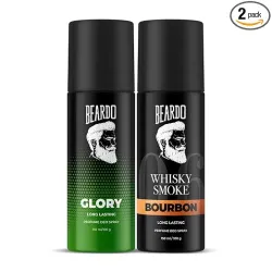Beardo Glory & Whisky Smoke Bourbon Perfume Body Spray (Set of 2) Get compliments with Long lasting Fougere