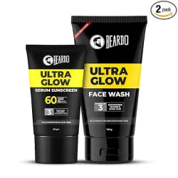 Beardo Glow Mode on Kit Ultra Glow Serum Sunscreen & Facewash