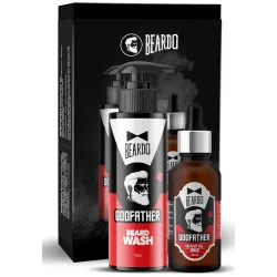 BEARDO Godfather Combo Beard Oil and Beard Wash For Men | Nourishment Cleanses | Purifying & Hydrating Skin Cleaner With