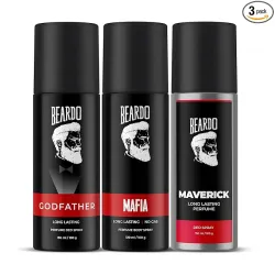 Beardo Godfather, Mafia & Maverick Perfume Body Spray (Set of 3) Citrus Aromatic Spicy | Deodorant | Deo For Men | Long 