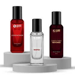 Beardo Godfather Mini Trio Perfume Set: Godfather, Mafia & Revenge EDP (20ml Each) – Travel-friendly Long-lasting Masculine Fragrance Trio (Set of 3) | Strong EDP For Men | Gift For Husband....