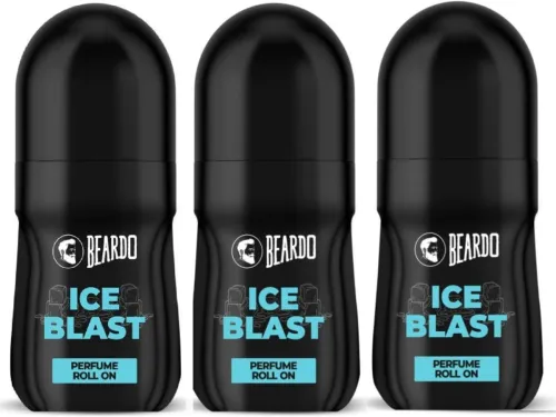 Image of BEARDO Ice Blast Perfume Roll On | Long Lasting Fresh | Menthol, Musk & Woody Deodorant Roll-on - For Men (150 ml, Pa