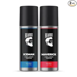 BEARDO Iceman & Maverick Perfume Deo Spray Combo For Men, 150 ml x 2