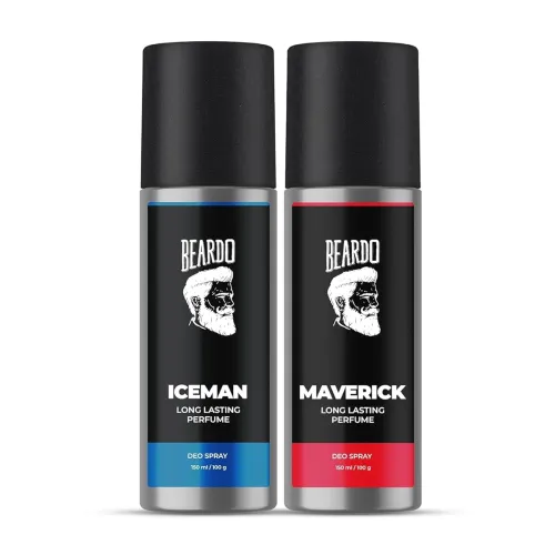 Image of BEARDO Iceman & Maverick Perfume Deo Spray Combo For Men, 150 ml x 2