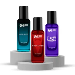 Beardo Intense Blend Trio- LSD,Mariner & GodFather Perfume for Men (20ml x 3) | Long Lasting Fragrance | Long Lasting Perfume for Men | Gift for Men | Gift for Friend