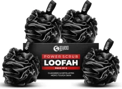BEARDO Loofah (Pack of 4, Black)