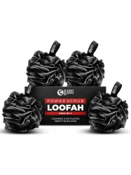 BEARDO Loofah (Pack of 4, Black)
