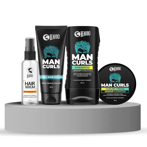 Image of Beardo Man Curls 4-Step Complete Hair Care Routine: (Set of 4)