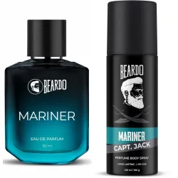 Beardo Mariner Captain Jack Body Spray Deo, 120ml & Perfume Edp, 50ml (Set Of 2) Long Lasting Smellm Deodorant For Men |
