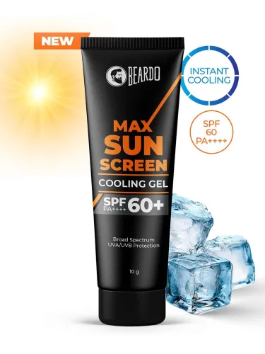Image of BEARDO MAX Sunscreen Cooling Gel SPF 60+ PA++++ with Broad Spectrum UVA/UVB