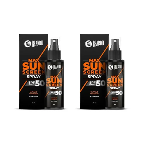Image of Beardo Max Sunscreen SPF 50 & PA+++ Spray for Men | Non-greasy, Easy Application | For Oily Skin | UVA UVB Protection | 