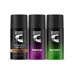 BEARDO Men Set of 3 Long Lasting Deo Spray 150ml /100g each - Bourbon + Pride + Glory