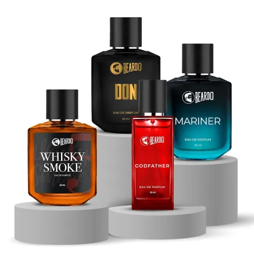 Image of Beardo Perfume Combo for Men (Whiskey Smoke, Mariner, Godfather, Don, 4x50ml)