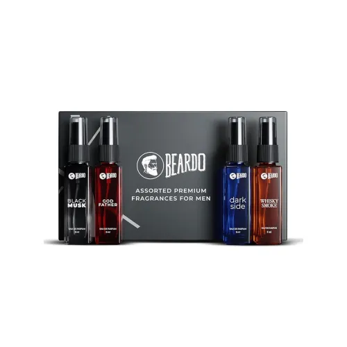 Image of Beardo Perfume for Men - Premium Giftset 4x8ml | Black Musk, Godfather, Dark Side & Whisky Smoke | Eau De Perfume | Stro