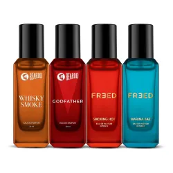 Beardo Him & Her Perfume Giftset 20ml x 4 | Whisky Smoke, GodFather, Marina Bae & Smoking Hot | Long Lasting Spicy Eau D
