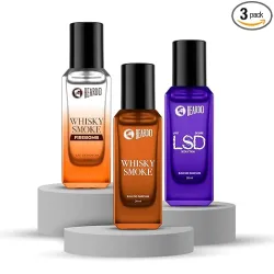 Beardo Power Blend Trio- Whisky Smoke, LSD & Whisky Smoke Firebomb Perfume for Men (20ml x 3) | Long Lasting Fragrance |