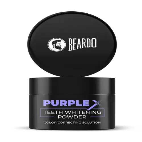Image of BEARDO Purple X Teeth Whitening Powder for Stain & Yellow Teeth - 50g