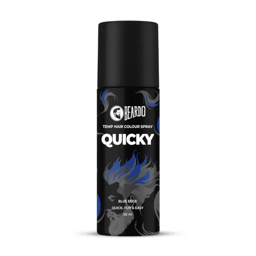 Image of Beardo Quicky Hair Color - Blue Edge, 50 ml | Temporary 1-Day 1-Wash | DIY Instant Hair Color Makeup for Men | No Bleach