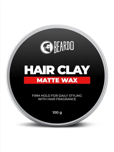Image of BEARDO Strong Hold Hair Clay Wax with Kaolin Clay for Lasting Hold & Matte