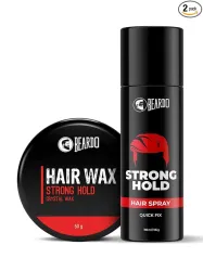 Beardo Strong Hold Hair Styling Kit (Hair Spray 192ml + Wax 50g)
