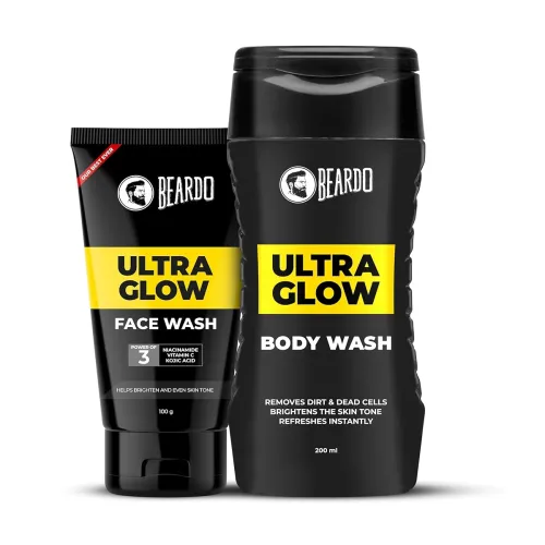 Image of Beardo Ultra Glow Bodywash 200ml & Facewash 100g Duo