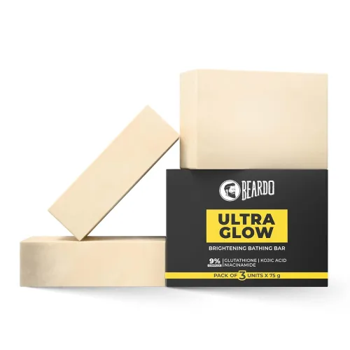 Image of Beardo Ultraglow Brightening Bathing Bar | 9% complex glutathione, niacinamide & kojic acid | Skin Brightening Soap | Wh