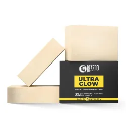 Beardo Ultraglow Brightening Bathing Bar | 9% complex glutathione, niacinamide & kojic acid | Skin Brightening Soap | Wh