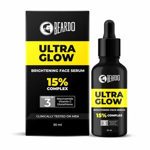 Image of Beardo Ultra Glow Brightening Face Serum for Men | Powered by 15% Niacinamide, Vitamin C, Glutathione | Simple Serum for