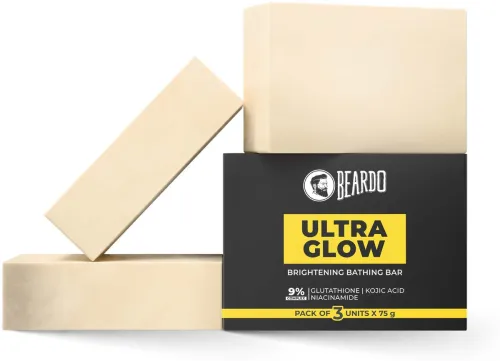 Image of BEARDO Ultraglow Soap | 2% Kojic Acid, 5% Niacinamide, 2% Glutathione | Brightening (3 x 75 g)