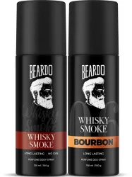 BEARDO Whisky Smoke & Bourbon Body Spray | Long Lasting Deo Sprays Combo Deodorant Deodorant Spray - For Men (270 ml, Pack of 2)