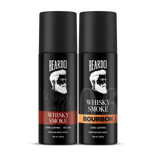 Image of Beardo Whisky Smoke & Bourbon Perfume Body Spray (Set of 2) Spicy, Woody Oudh Deo for Men Long Lasting |