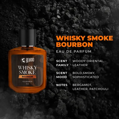 Image of BEARDO Whisky Smoke Bourbon Perfume EDP | Oriental, Woody, Leathery | Strong & Long Lasting Eau de Parfum - 50 ml (For