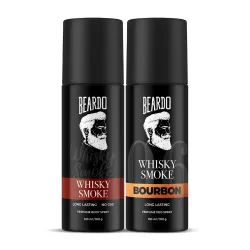 Beardo Whisky Smoke & Bourbon Perfume Body Spray (Set of 2) Spicy, Woody Oudh Deo for Men Long Lasting |Date night Deodorant for Men | Fresh Scent | Valentines day gift for husband | Gift fo...