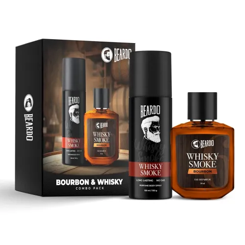 Image of Beardo Whisky Smoke Deodorant 120ml & Bourbon Perfume 50ml for Men Giftset | Eau De Parfum & Body Spray | Spicy, Woody -