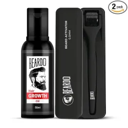 Beardo Beard Growth Duo | Beard & Hair Growth Oil 50ml & Beard Activator | Promotes Thicker, Longer & Fuller Beard Growth | For Patchy Beard- Set of 2