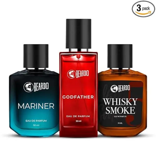 Image of Beardo Mariner, GodFather & Whiskey Smoke Perfume For Men (50Ml X Pack Of 3)