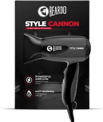 BEARDO Style Cannon Ultracompact Foldable Hair Dryer (1000W, Black)