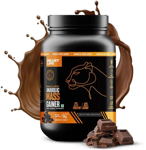 Image of BeastLife High Rich Protein Gainer (1 kg, Belgian Chocolate)