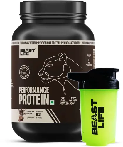 Image of BeastLife Performance Protein Powder with Shaker (1 kg, 500 ml, Chocolate)