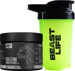 BeastLife Pure Creatine Monohydrate with Shaker Creatine (100 g, 500 ml)