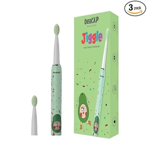 Image of beatXP Jiggle Sonic Electric Toothbrush for Kids with 2 Brush Heads & 3 Cleaning Modes