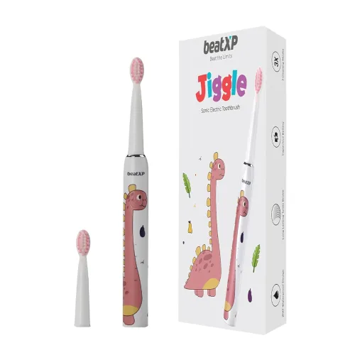 Image of beatXP Jiggle Sonic Electric Toothbrush for Kids with 2 Brush Heads & 3 Cleaning Modes | Rechargeable Electric Toothbrus