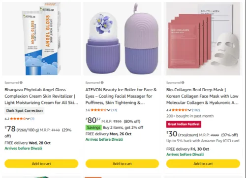 Image of Beauty products at up to 82% Discount