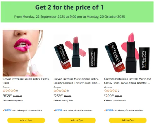 Image of Beauty Products Buy 1 Get 1 Free