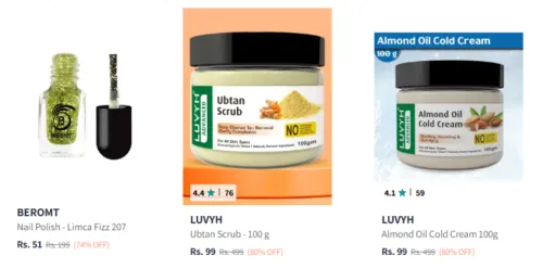 Image of Beauty Products upto 80% Discount | Starting at ₹51